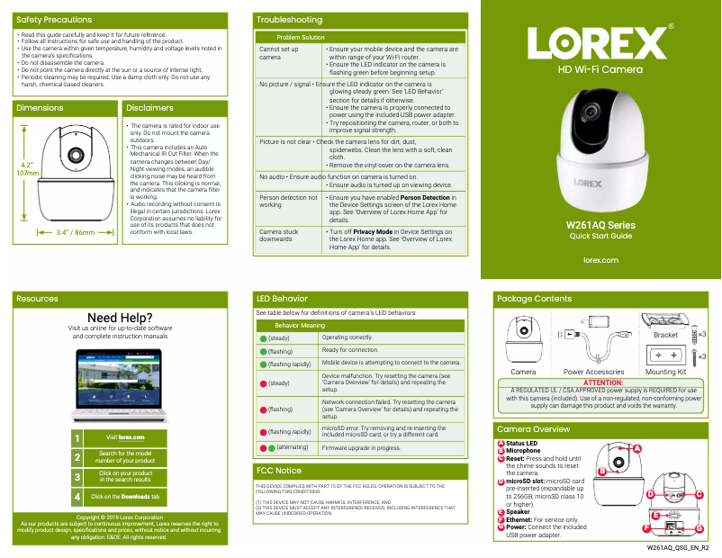 Page 1 of the manual User Manual Lorex W261AQC-E