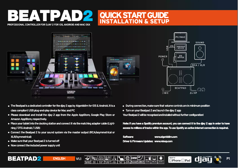 Page n°1 - Manuel utilisateur Reloop Beatpad 2