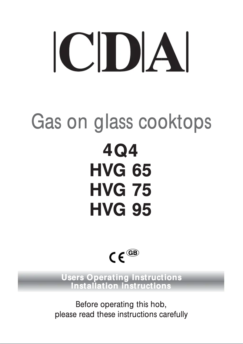 Page 1 of the manual User Manual CDA HVG95BL
