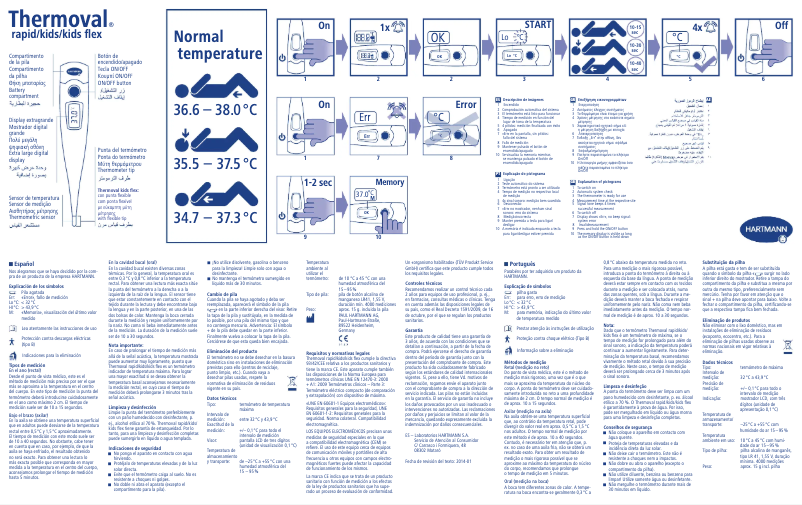 Page 1 de la notice Manuel utilisateur Hartmann Thermoval Kids Flex
