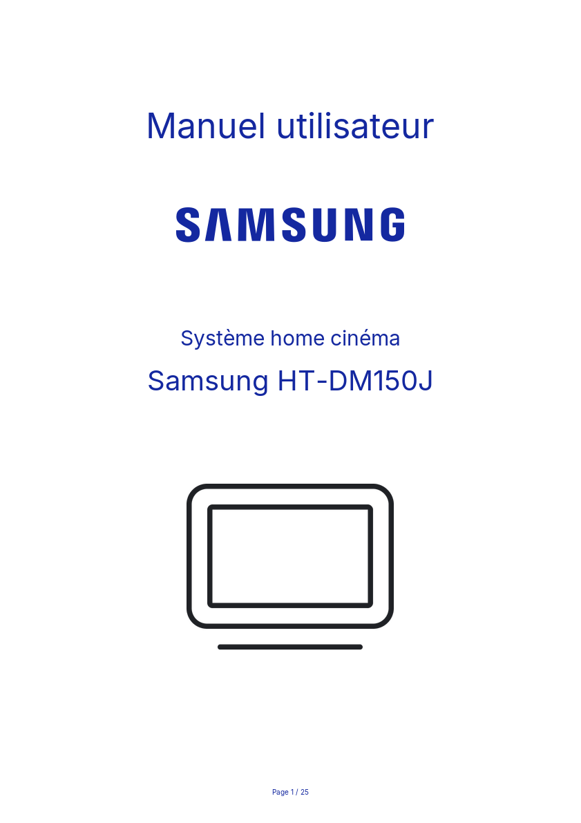 Image de la première page du manuel de l'appareil HT-DM150J