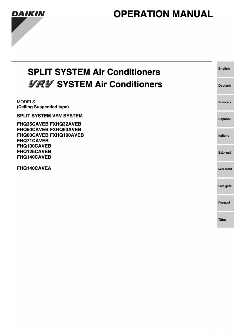 Página 1 del manual Manual de usuario Daikin FHQ35CAVEB