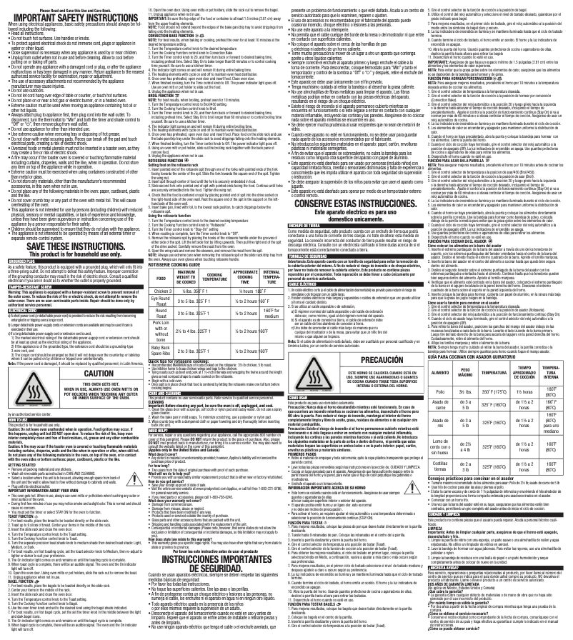 Image de la première page du manuel de l'appareil TO4314