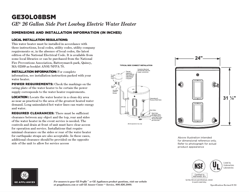 Image de la première page du manuel de l'appareil GE30L08BSM