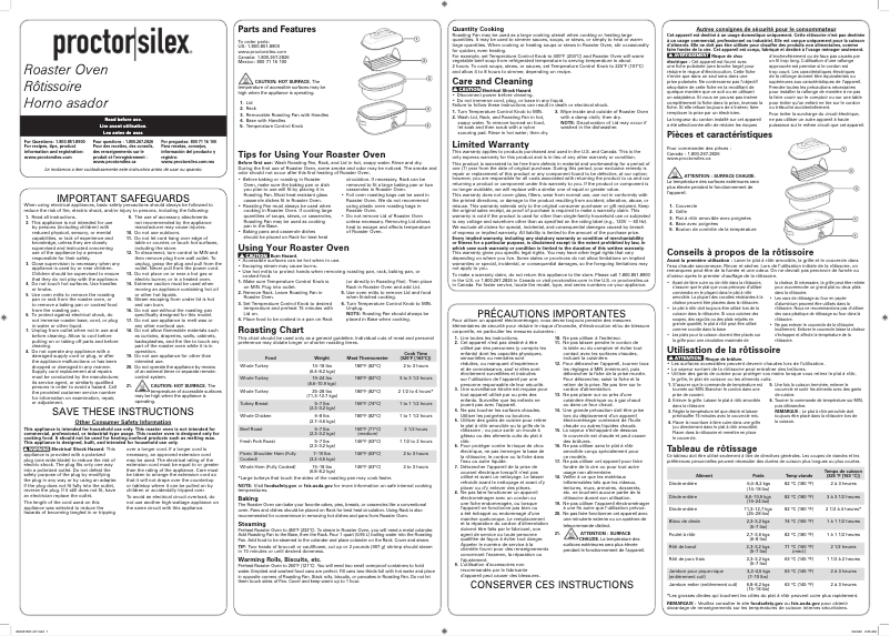 Page 1 de la notice Manuel utilisateur Proctor Silex 32200