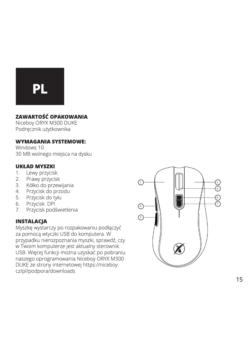 Page 1 of the manual User Manual Niceboy ORYX M300 Duke