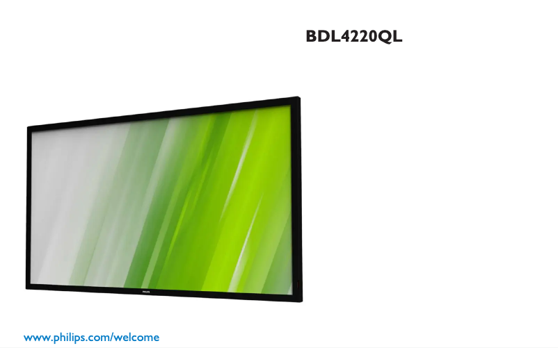 Image de la première page du manuel de l'appareil Signage Solutions BDL4220QL