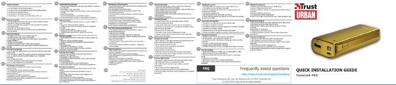 Page 1 de la notice Manuel utilisateur Trust Powerbank 4400