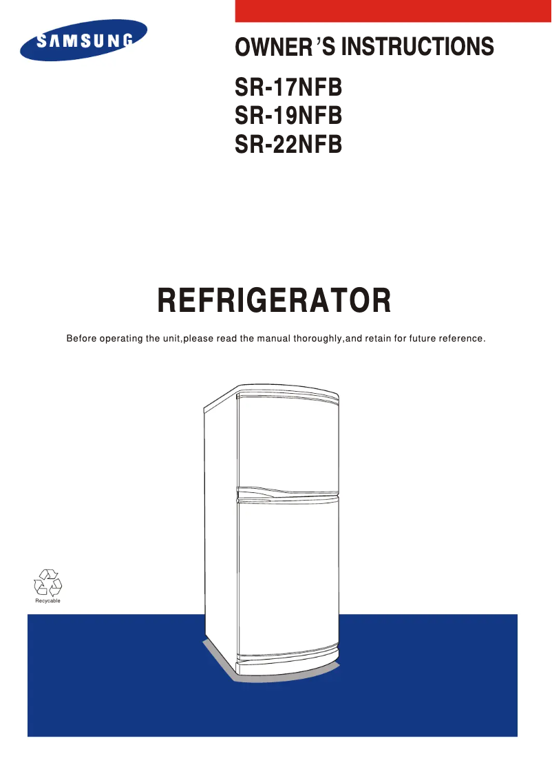 Page n°1 - Manuel utilisateur Samsung SR-A17NFB