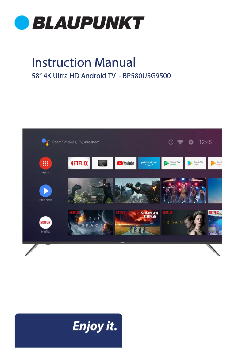 Página 1 del manual Manual de usuario Blaupunkt BP580USG9500