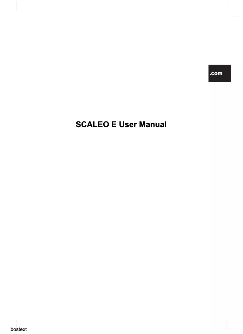 Image de la première page du manuel de l'appareil Scaleo E