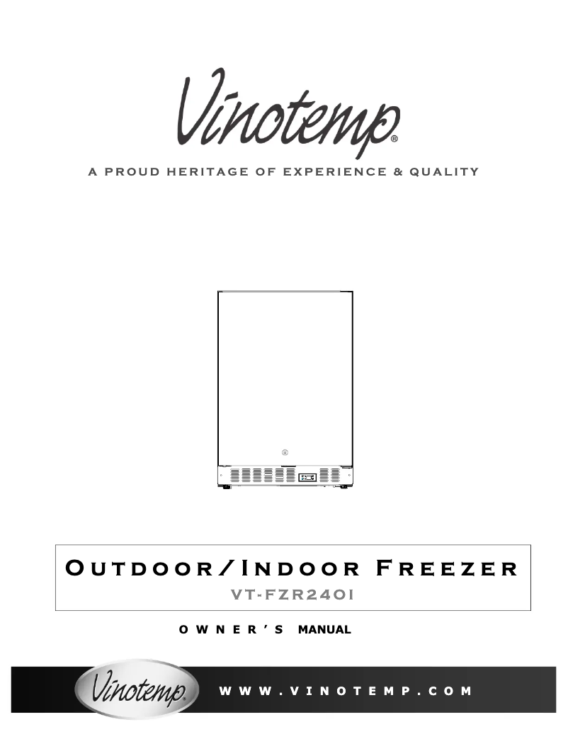 Page n°1 - Manuel utilisateur Vinotemp VT-FZR24OI