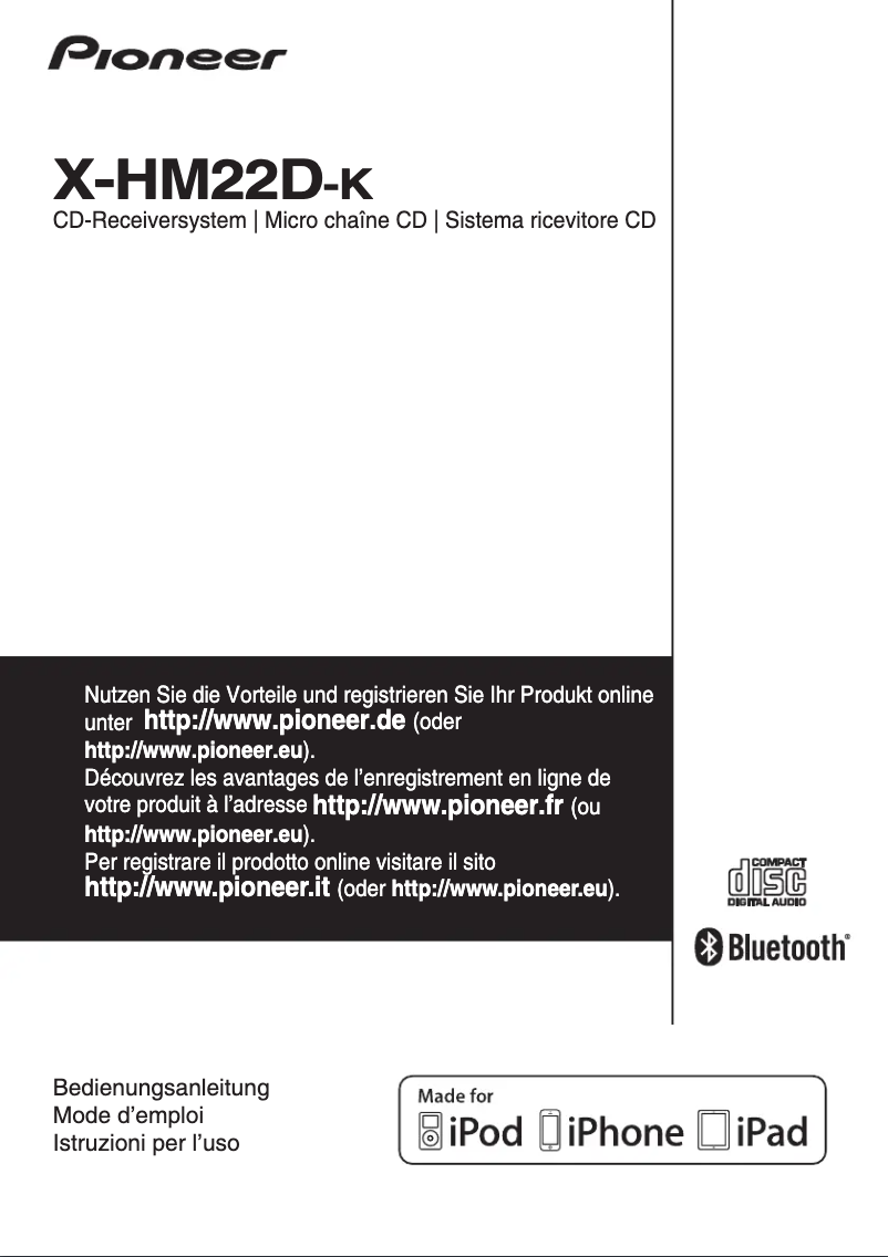Page 1 de la notice Manuel utilisateur Pioneer X-HM22D-K