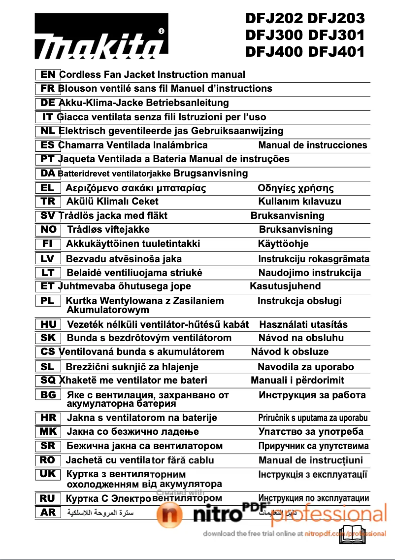 Page 1 de la notice Manuel utilisateur Makita DFJ401Z