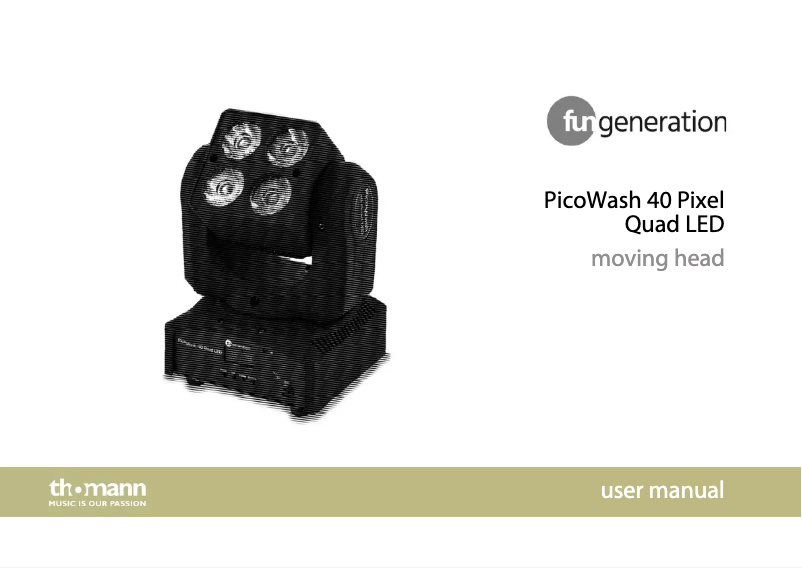 Page 1 de la notice Manuel utilisateur Fun Generation PicoWash 40 Pixel