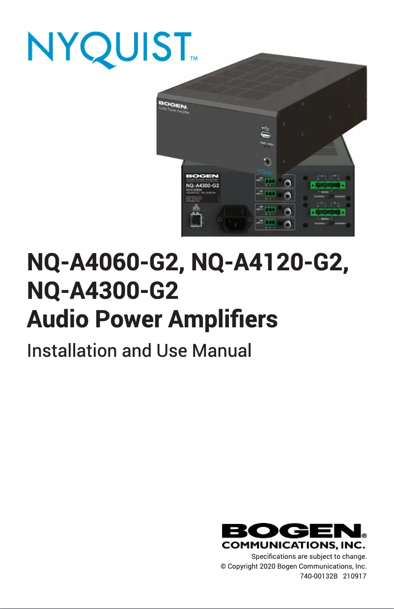 Page n°1 - Manuel utilisateur Bogen Nyquist NQ-A4120-G2