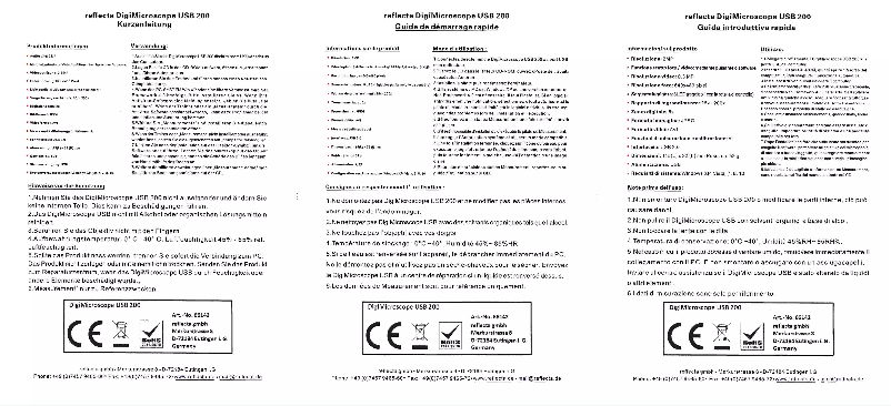 Page n°1 - Manuel utilisateur Reflecta DigiMicroscope USB 200