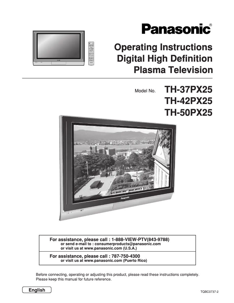 Page 1 de la notice Manuel utilisateur Panasonic Viera TH-37PX25UP