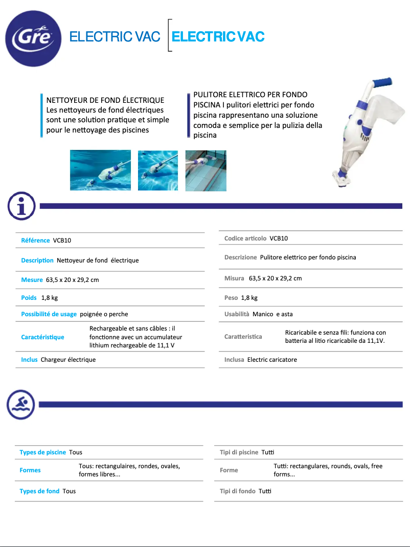 Image de la première page du manuel de l'appareil VCB10