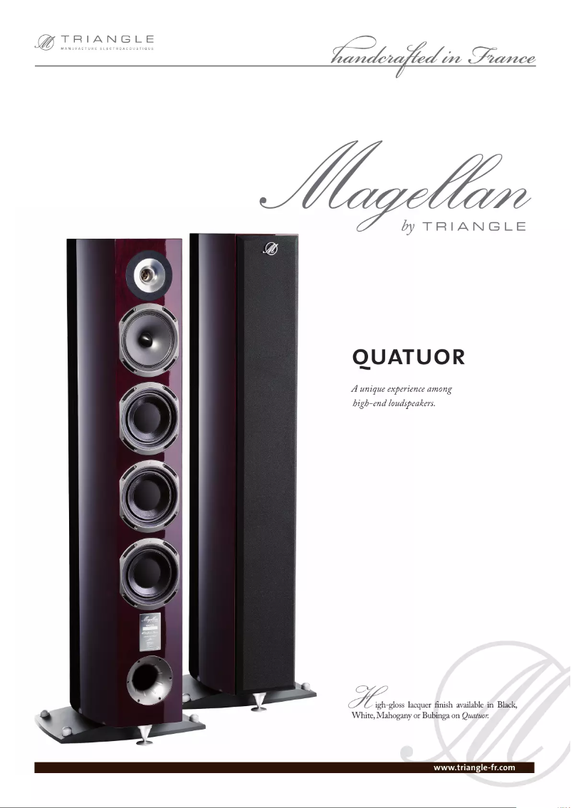Page 1 de la notice Fiche technique Triangle Magellan Quatuor