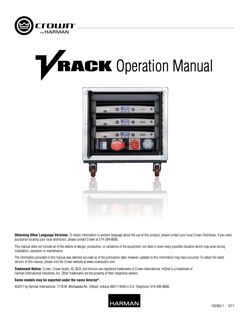 Image de la première page du manuel de l'appareil VRack 12000HD