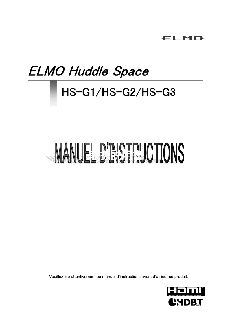 Page 1 de la notice Manuel utilisateur Elmo Huddle Space HS-G1