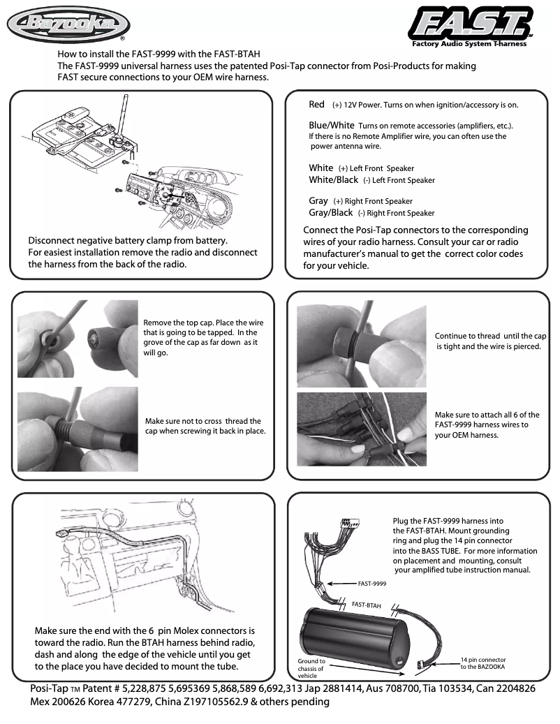 Page n°1 - Manuel utilisateur Bazooka BTA10100FHC