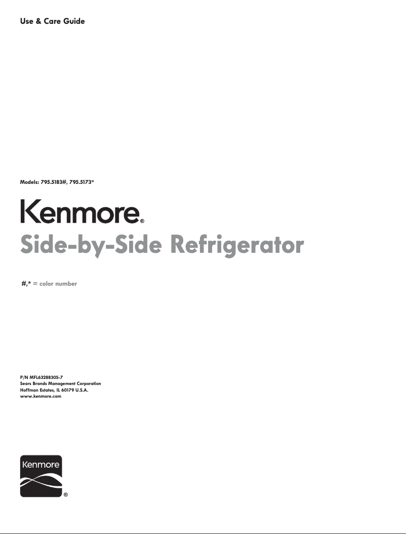 Page 1 de la notice Manuel utilisateur Kenmore 51733