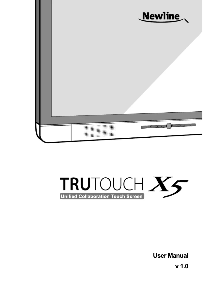 Page n°1 - Manuel utilisateur Newline TruTouch X6