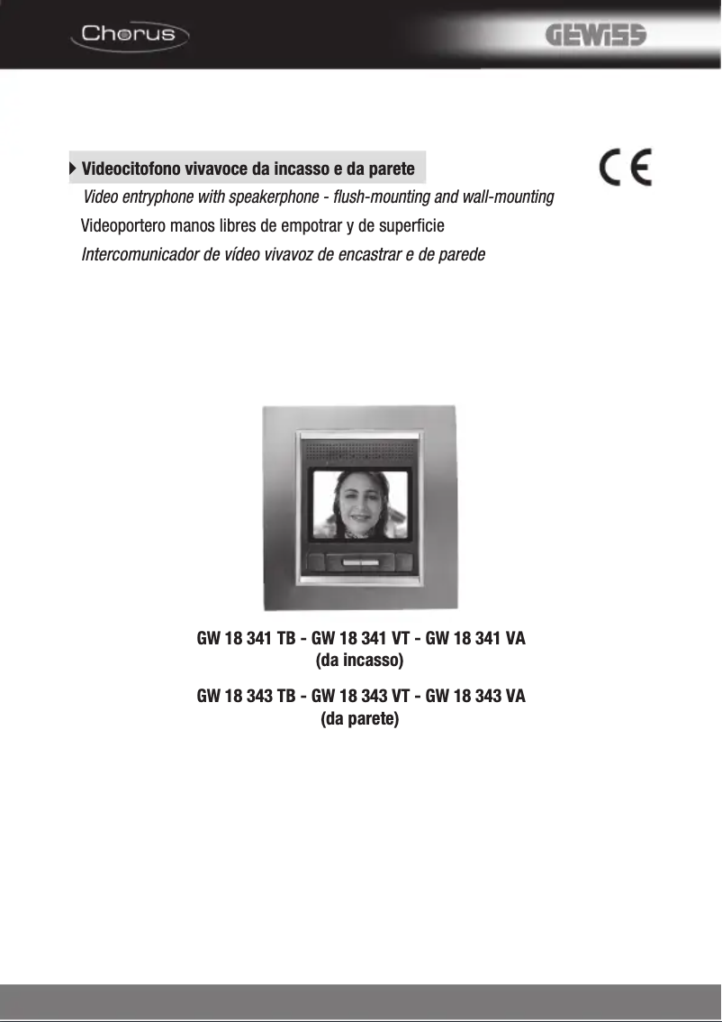 Page 1 de la notice Manuel utilisateur Gewiss GW18341VT