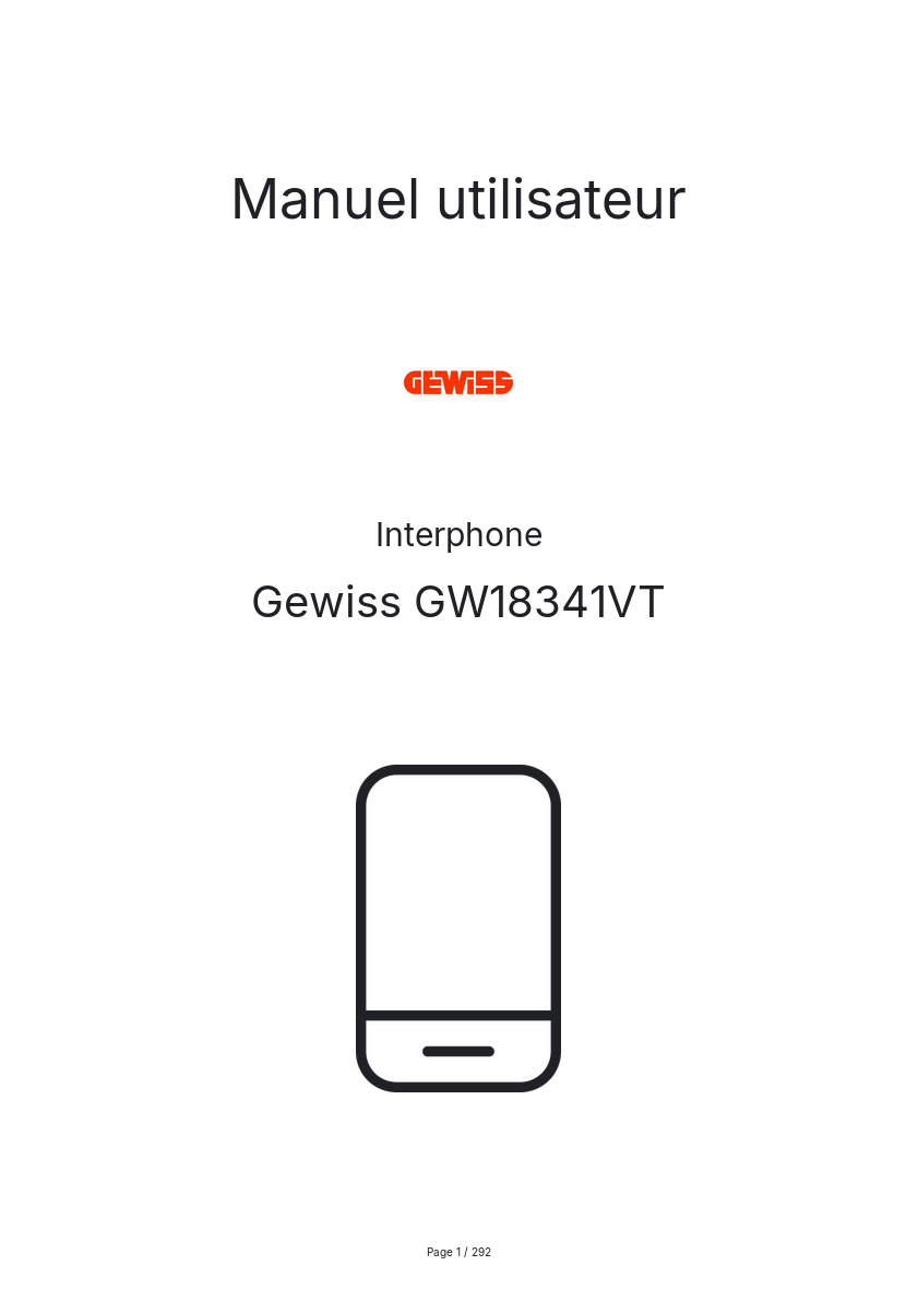 Image de la première page du manuel de l'appareil GW18341VT