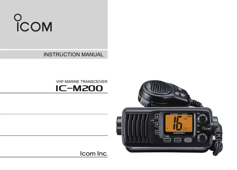 Image de la première page du manuel de l'appareil IC-M200