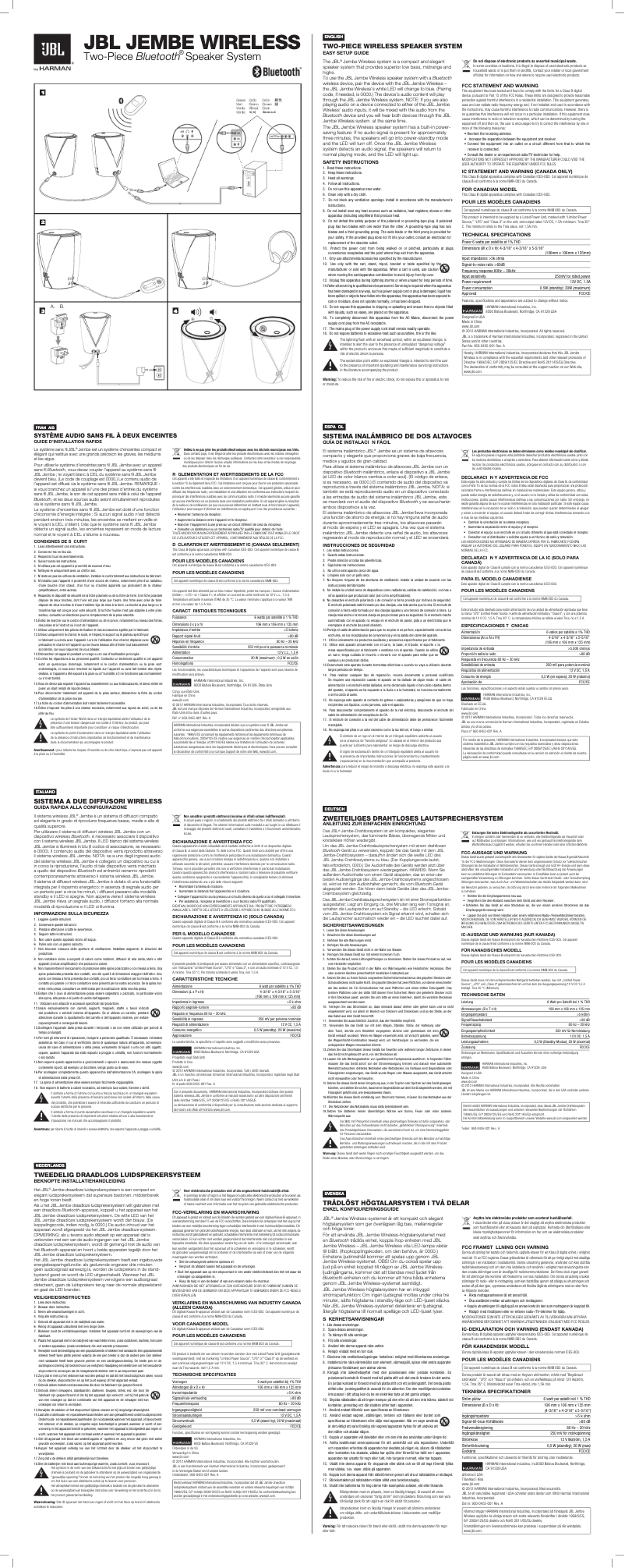 Page 1 de la notice Manuel utilisateur JBL Jembe