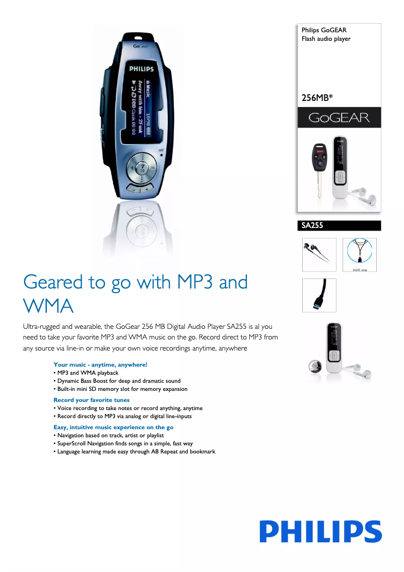 Page n°1 - Brochure Philips GoGear SA255