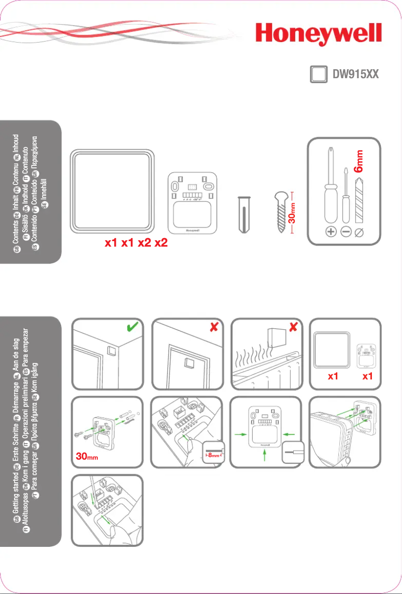 Page 1 de la notice Manuel utilisateur Honeywell DW915S