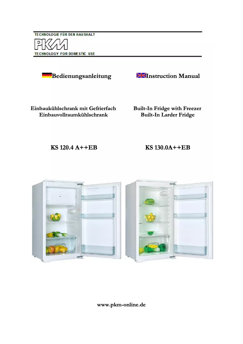 Page 1 de la notice Manuel utilisateur PKM KS130.0A++EB
