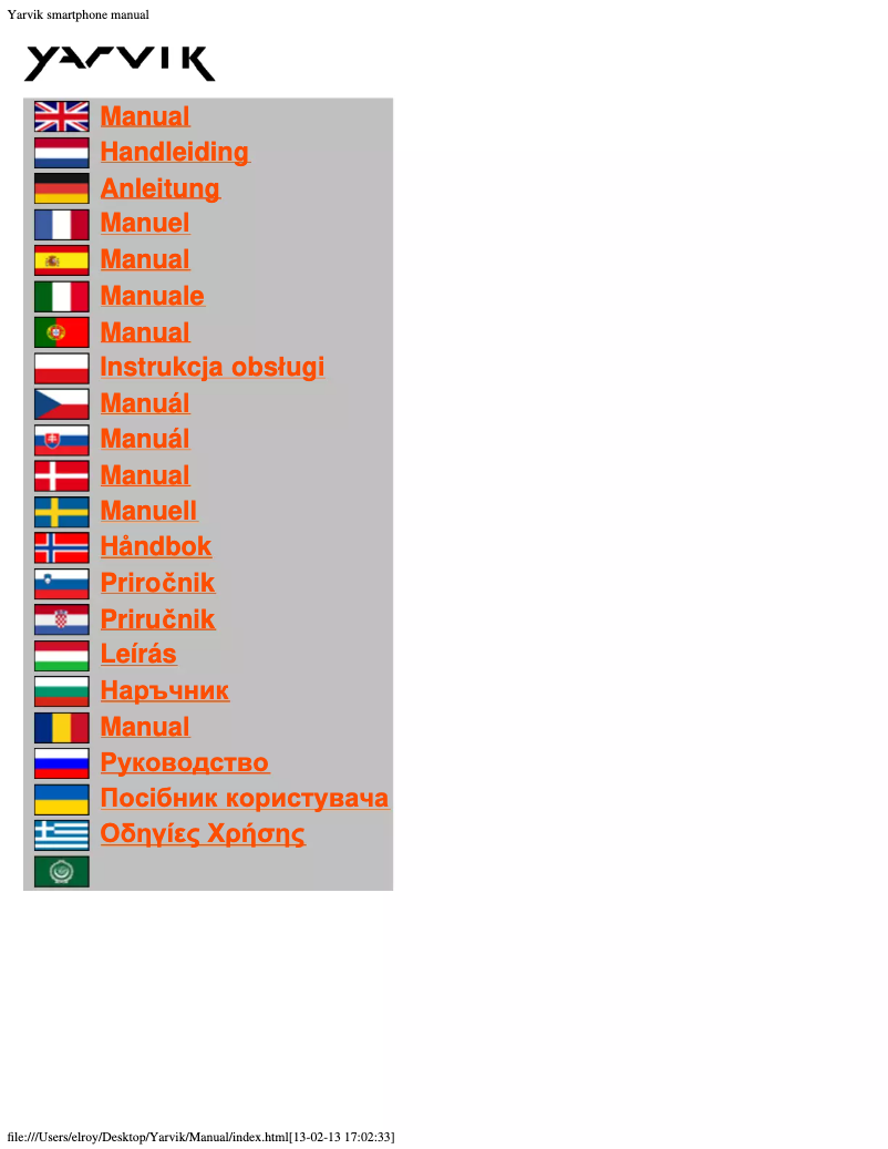 Page 1 de la notice Manuel utilisateur Yarvik Ingenia Horizon SMP50-201