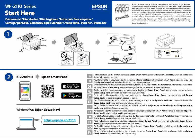 Image de la première page du manuel de l'appareil WorkForce WF-2110W