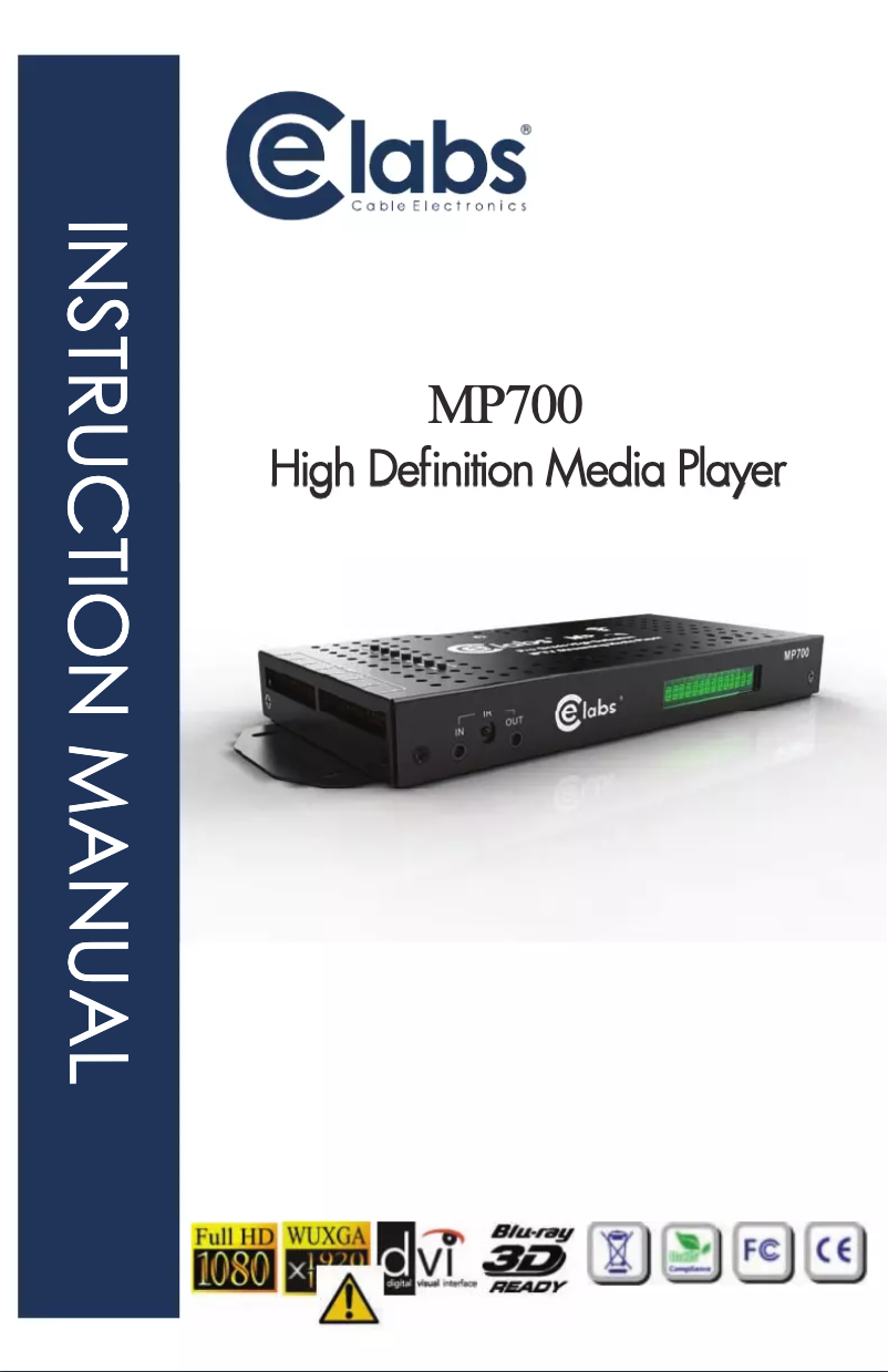 Page n°1 - Manuel utilisateur CE labs MP700