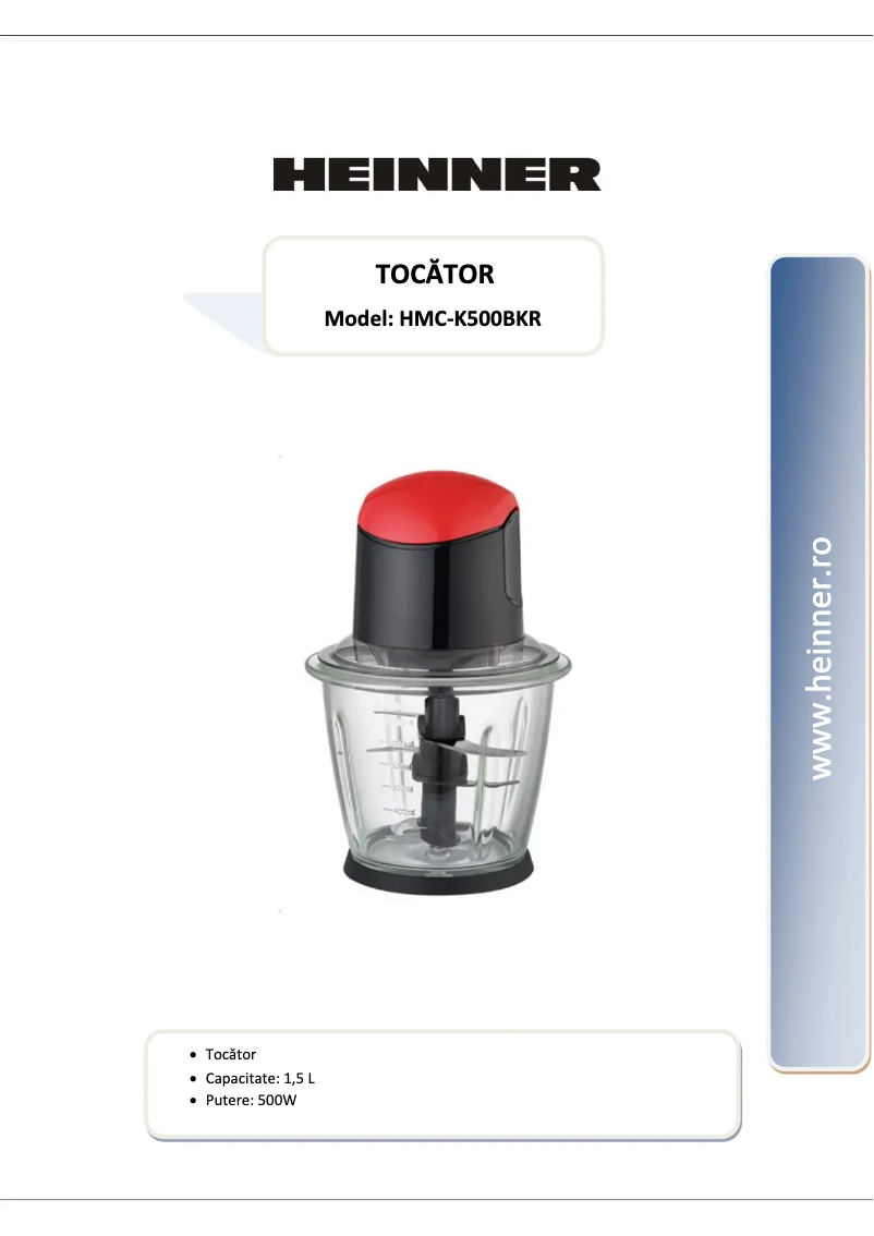 Image de la première page du manuel de l'appareil HMC-K500BKR