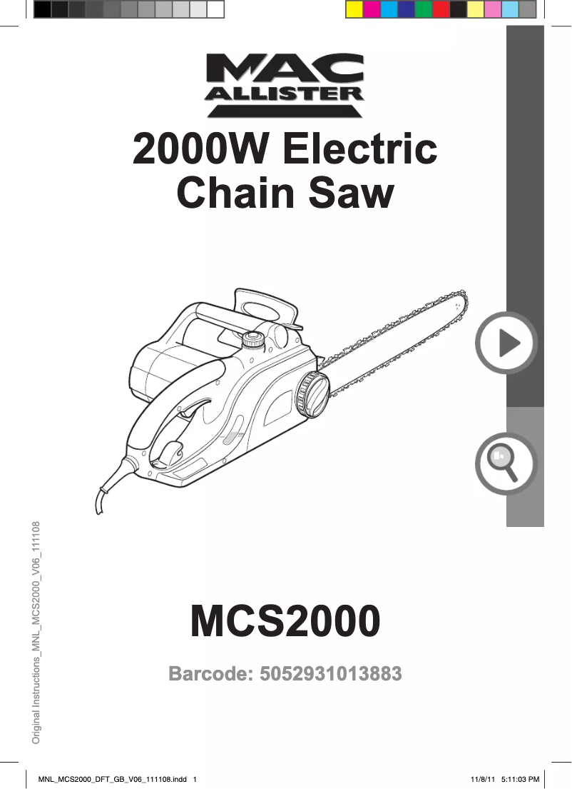 Page n°1 - Manuel utilisateur MacAllister MCS2000