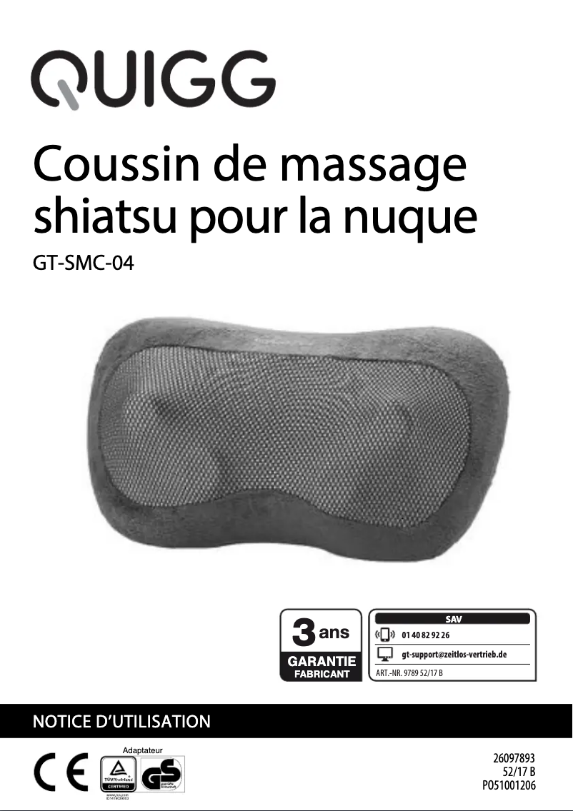 Page 1 of the manual User Manual Quigg GT-SMC-04