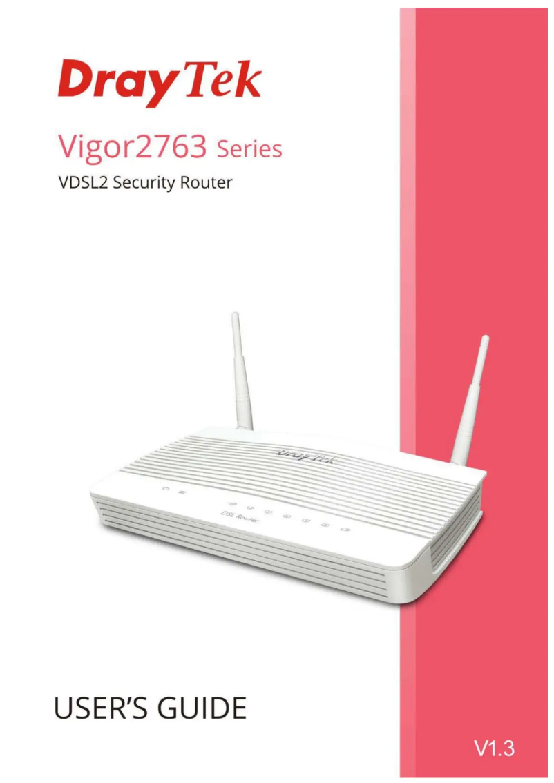 Page n°1 - Manuel utilisateur Draytek Vigor 2763