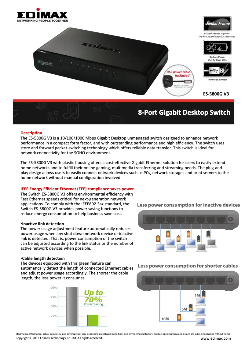 Página 1 del manual Ficha técnica Edimax ES-5800G V3