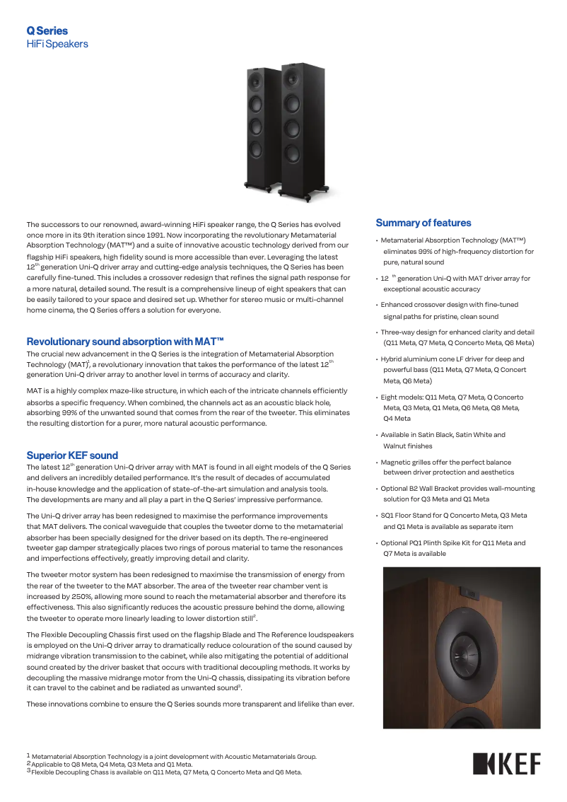 Página 1 del manual Ficha técnica KEF Q4