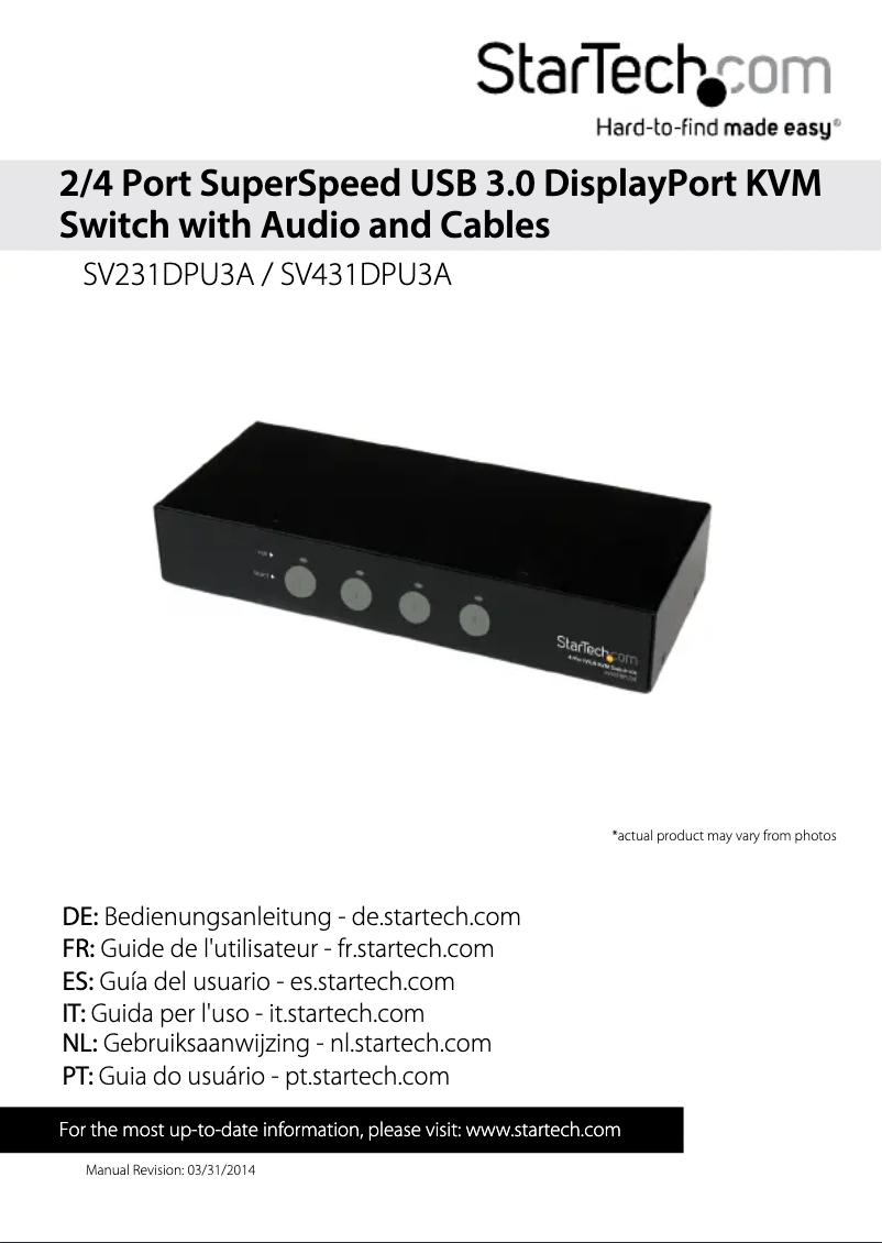 Page n°1 - Manuel utilisateur StarTech.com SV231DPU3A
