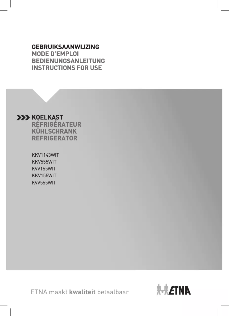 Page 1 de la notice Manuel utilisateur Etna KKV555WIT