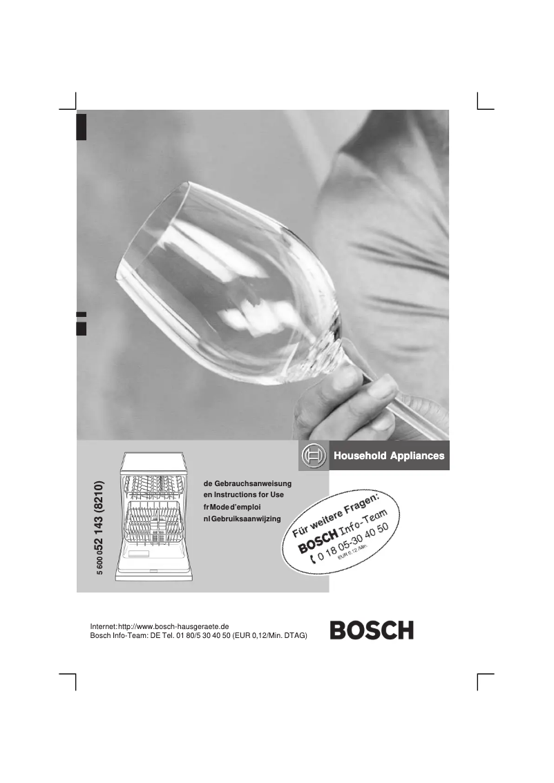 Page 1 de la notice Manuel utilisateur Bosch SGS46A62