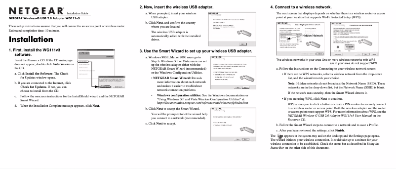 Página 1 del manual Guía de instalación Netgear WG111V3