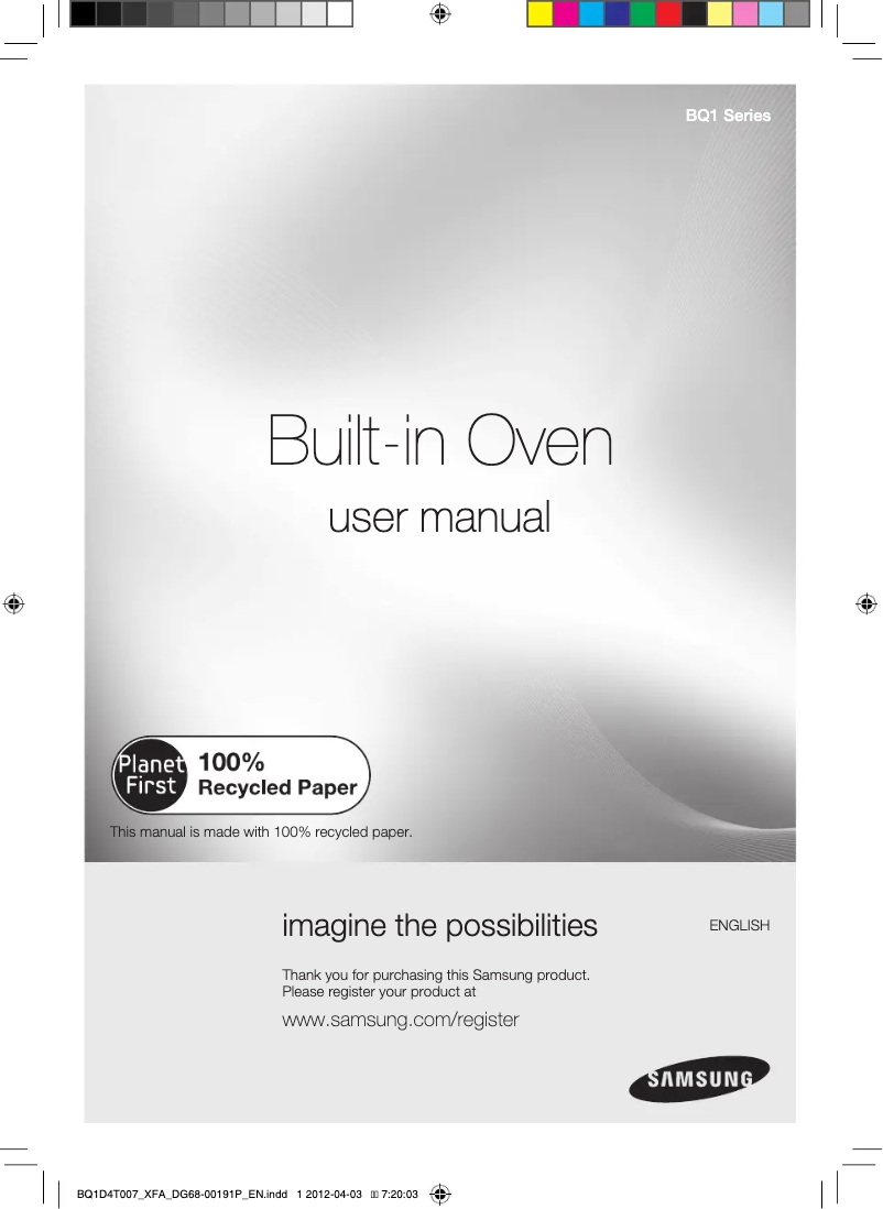 Page n°1 - Manuel utilisateur Samsung BQ1D4T007